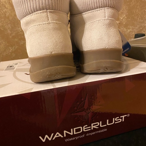 Warm white ankle boots leather and suede - Picture 3 of 5